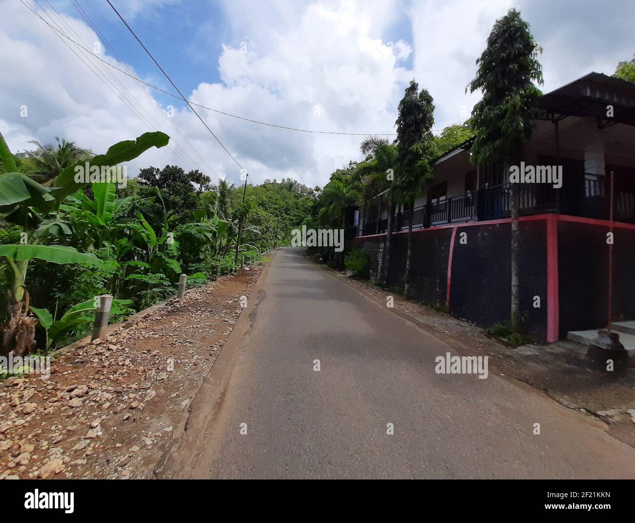 GUNUNG K, INDONESIA - Jun 14, 2020: POV in over head shot from a ...