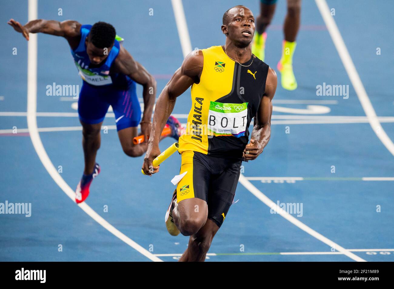 Men's 4X100m relay final during the Olympic Games RIO 2016, Athletics ...