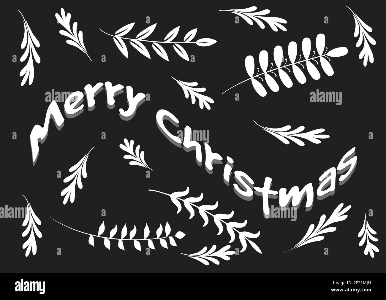 vector drawing Christmas leaf design background Stock Vector Image ...