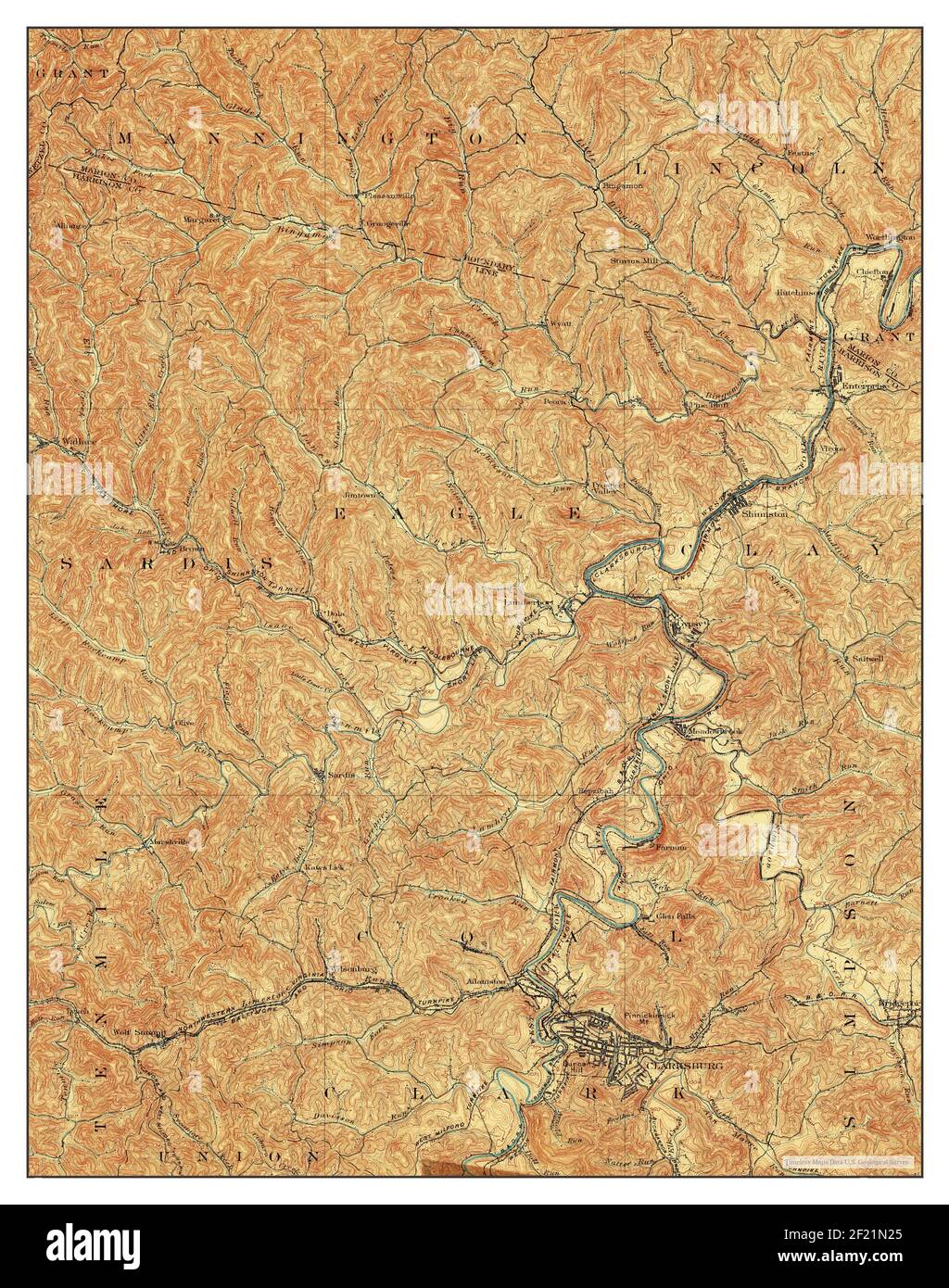 Clarksburg, West Virginia, map 1902, 162500, United States of America