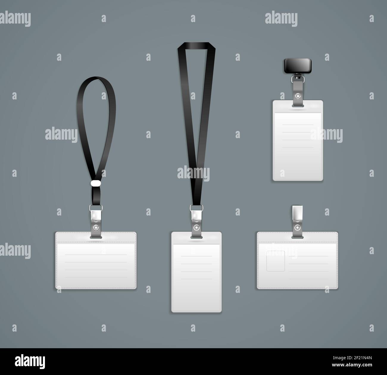 Lanyard, retractor end badge templates Vector Illustration Stock Vector