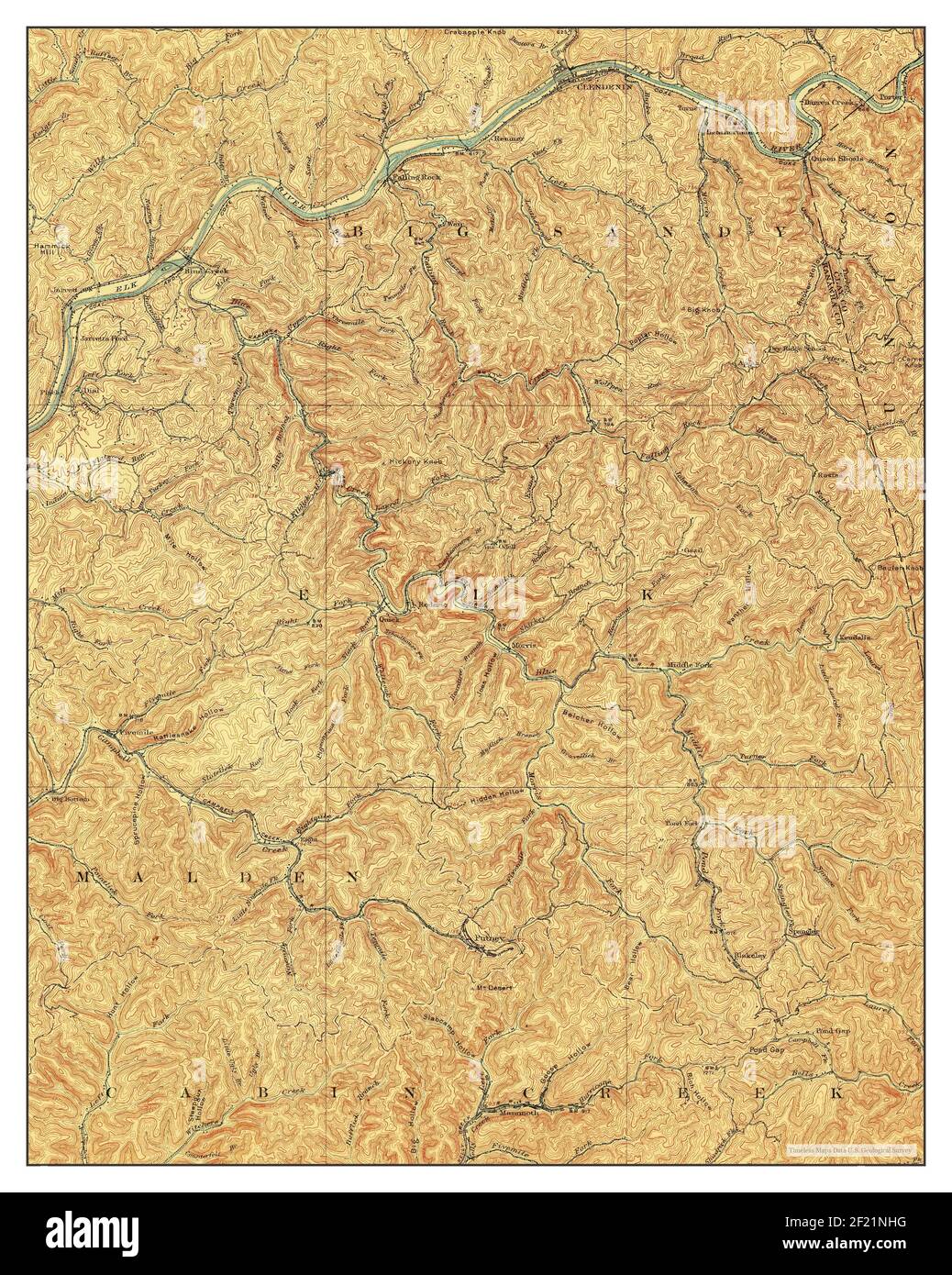 Clendenin, West Virginia, map 1909, 1:62500, United States of America by Timeless Maps, data U.S. Geological Survey Stock Photo