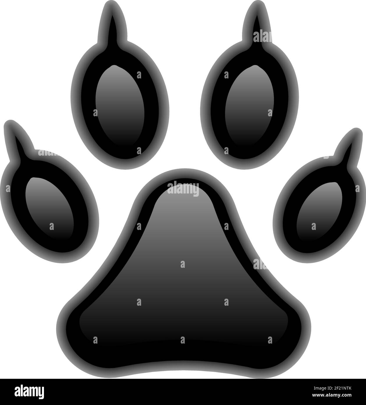 Vector Black Paw Print isolated on white Stock Vector Image & Art - Alamy