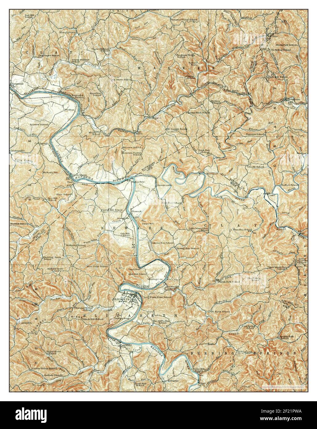 Elizabeth, West Virginia, map 1924, 162500, United States of America