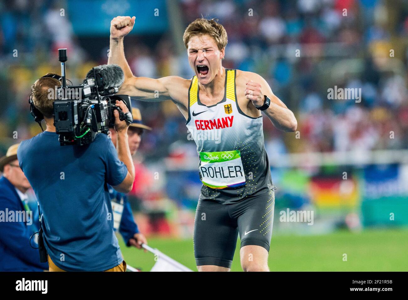 Thomas Rohler (GER) Men's Javelin Throw winner during the Olympic Games RIO  2016, Athletics, on August 20, 2016, in Rio, Brazil - Photo Vincent  Curutchet / KMSP / DPPI Stock Photo - Alamy, image size:1300x955