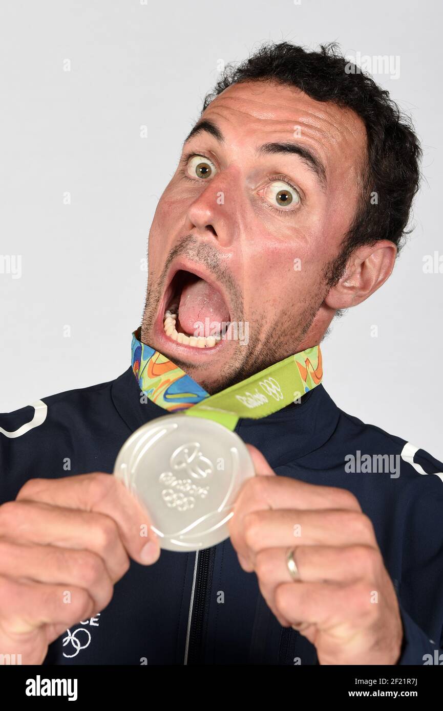 French silver medalist in kayak Maxime Beaumont poses at club France