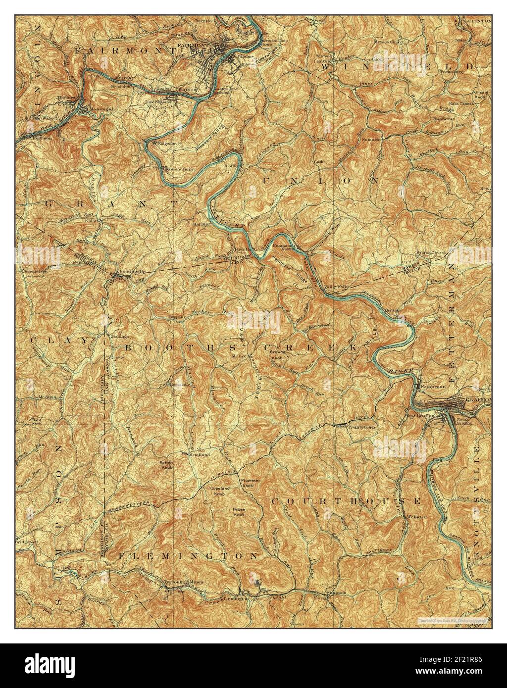 Fairmont West Virginia Map 1902 162500 United States Of America By Timeless Maps Data Us 7776