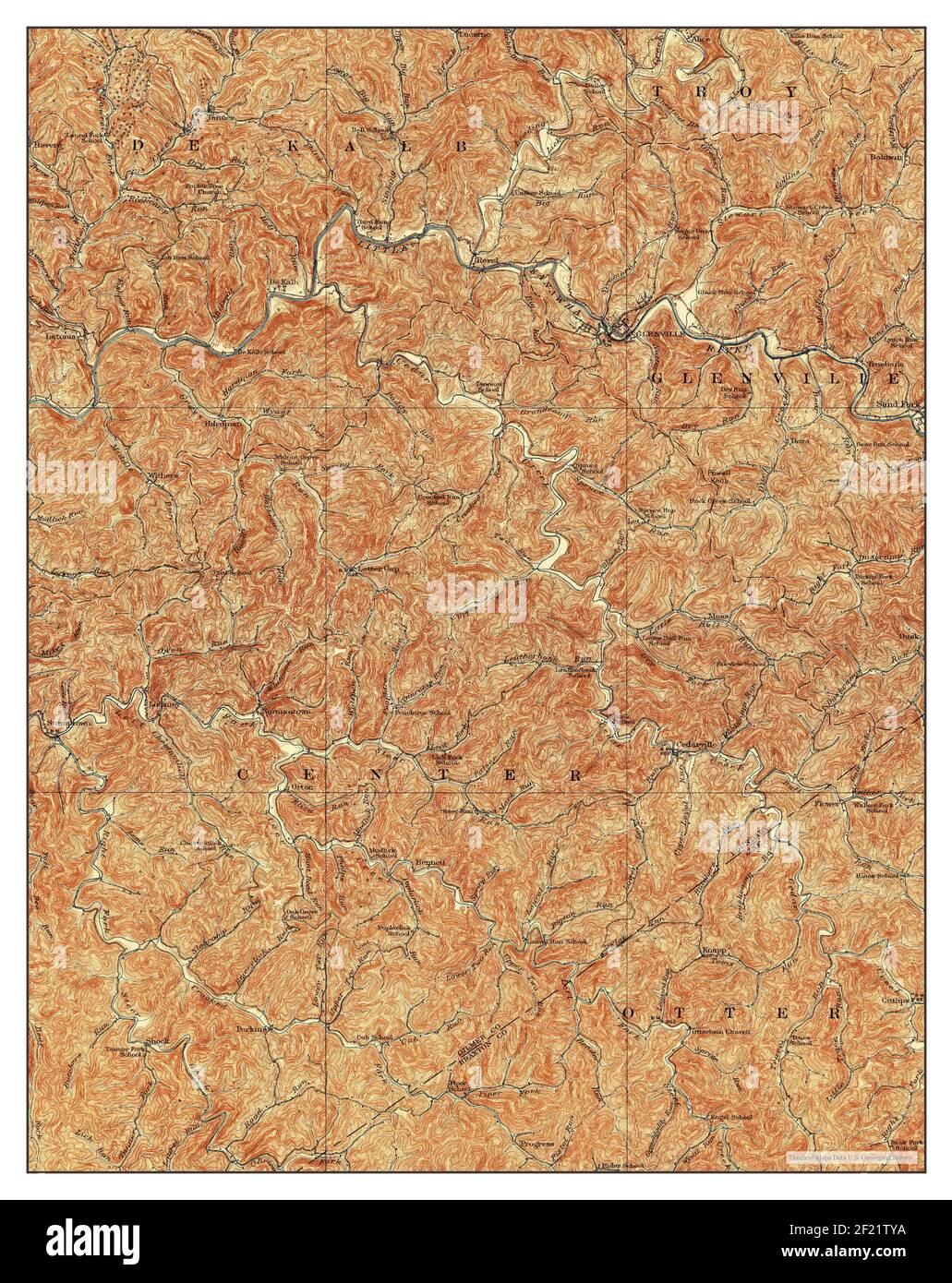 Glenville, West Virginia, map 1928, 162500, United States of America by Timeless Maps, data U.S