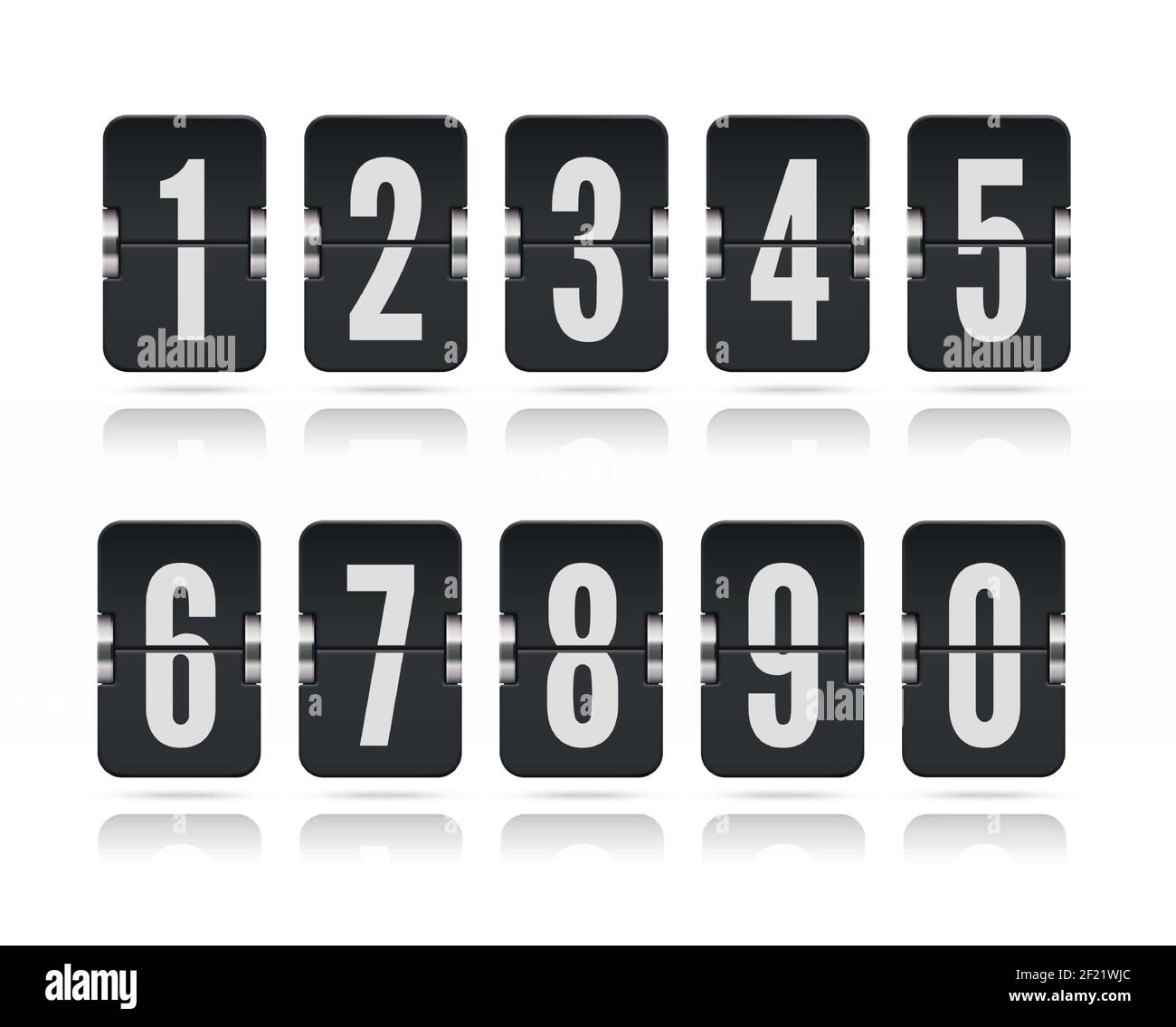 Vector template with floating flip scoreboard numbers and reflections ...