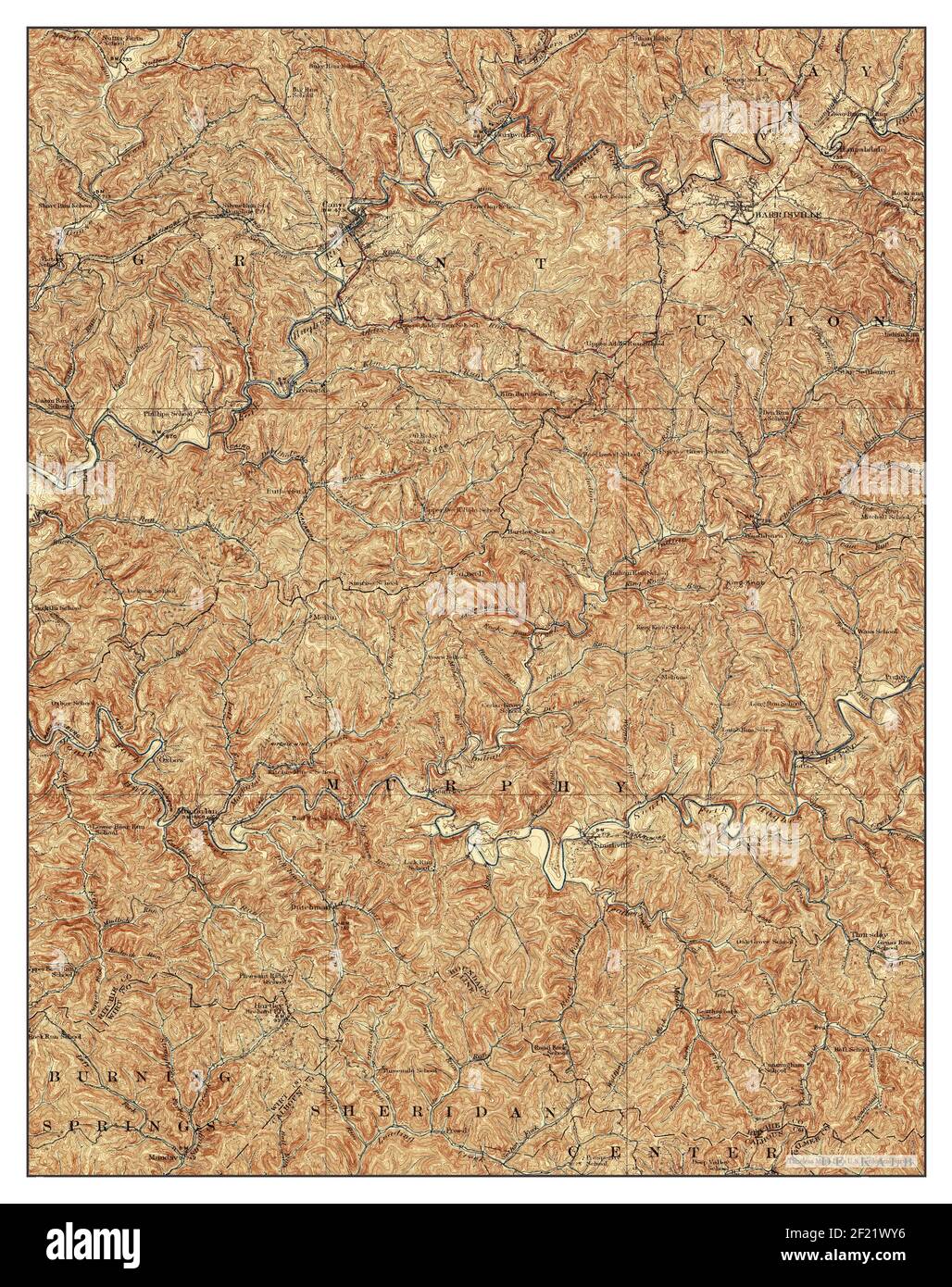 Harrisville, West Virginia, map 1926, 1:62500, United States of America by Timeless Maps, data U.S. Geological Survey Stock Photo
