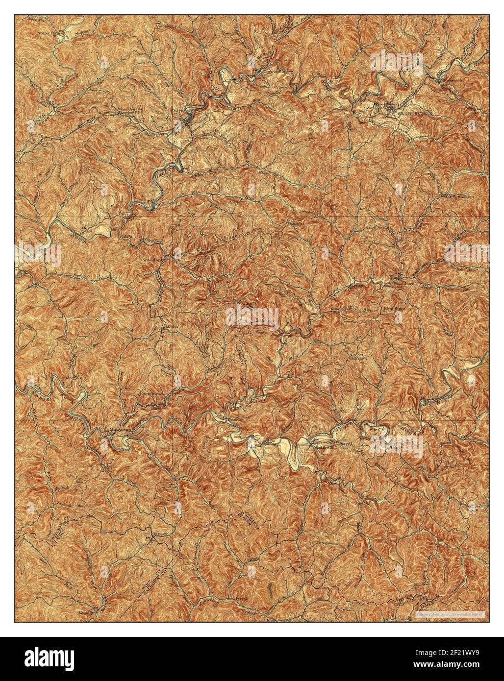 Harrisville, West Virginia, map 1907, 1:62500, United States of America by Timeless Maps, data U.S. Geological Survey Stock Photo