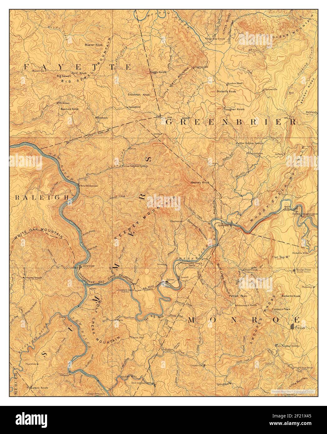 Hinton, West Virginia, map 1892, 1125000, United States of America by