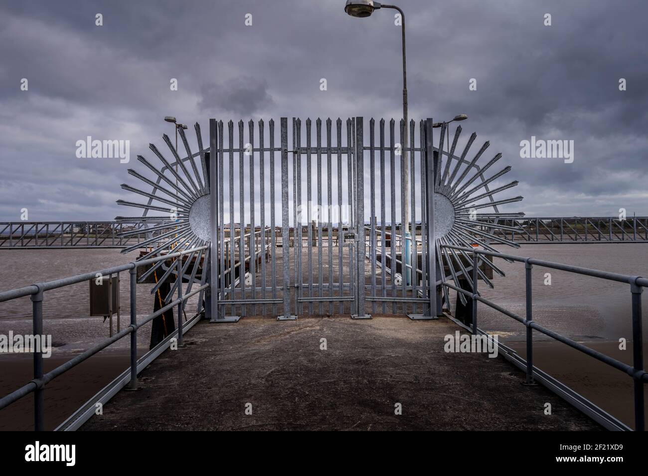Buildings by the docks Stock Photo