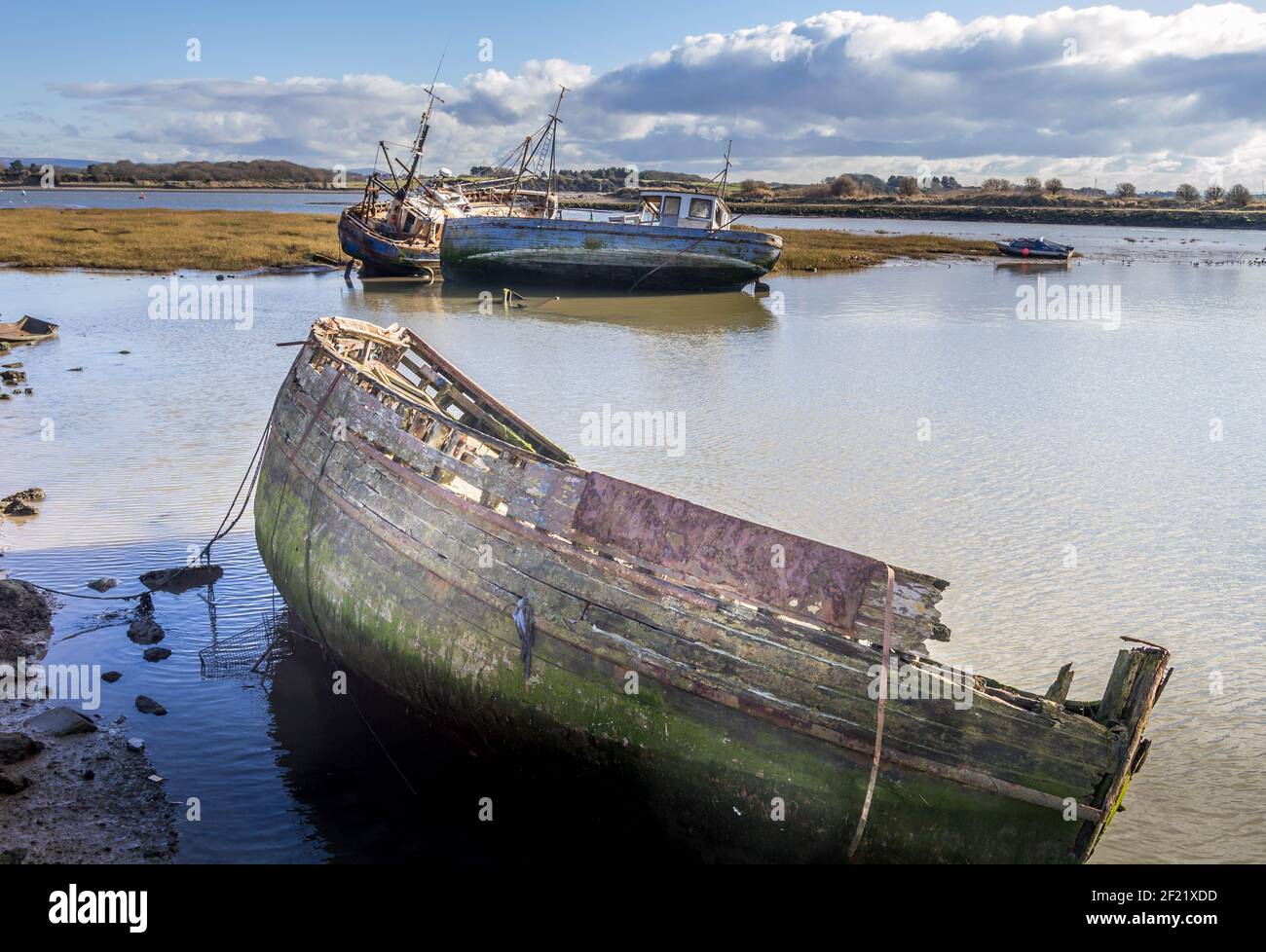 Old fishing boats by the sea Stock Photo