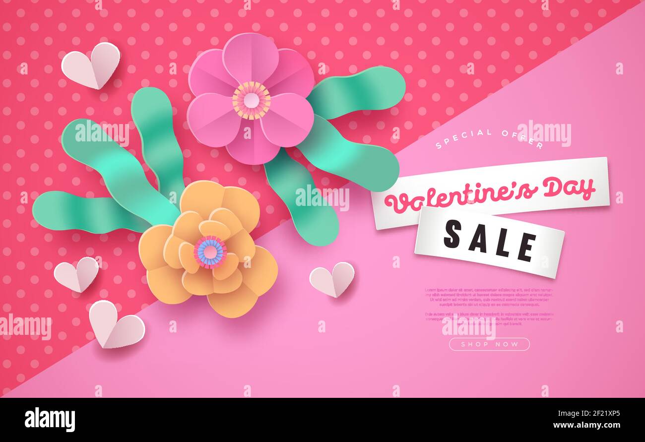 Valentine's Day sale template illustration. Special discount promotion