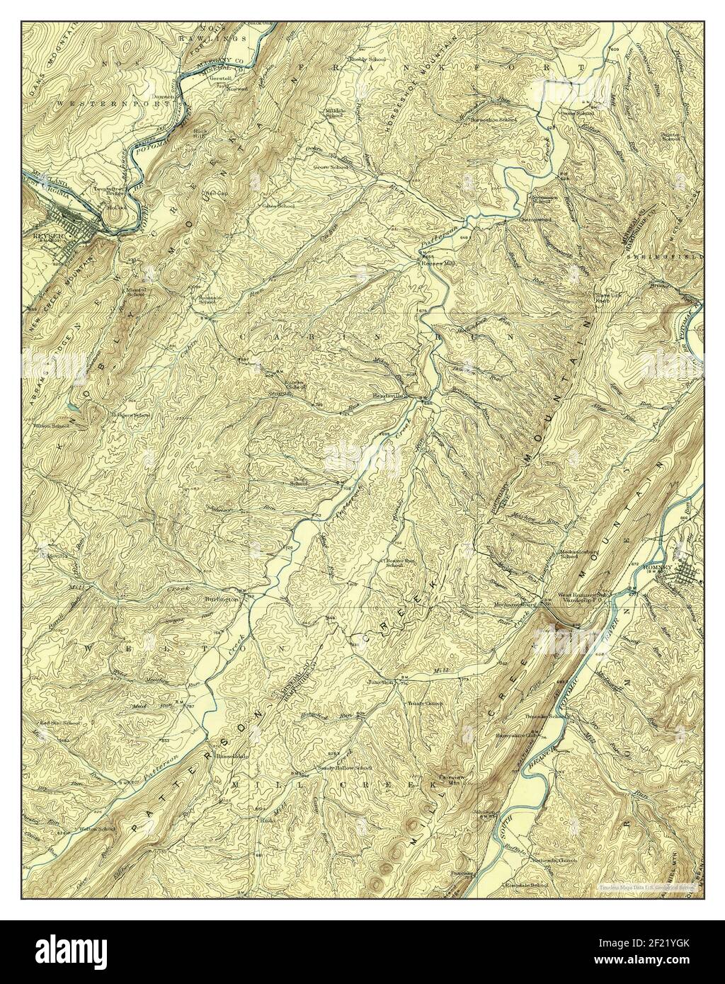 Keyser, West Virginia, map 1922, 1:62500, United States of America by Timeless Maps, data U.S. Geological Survey Stock Photo