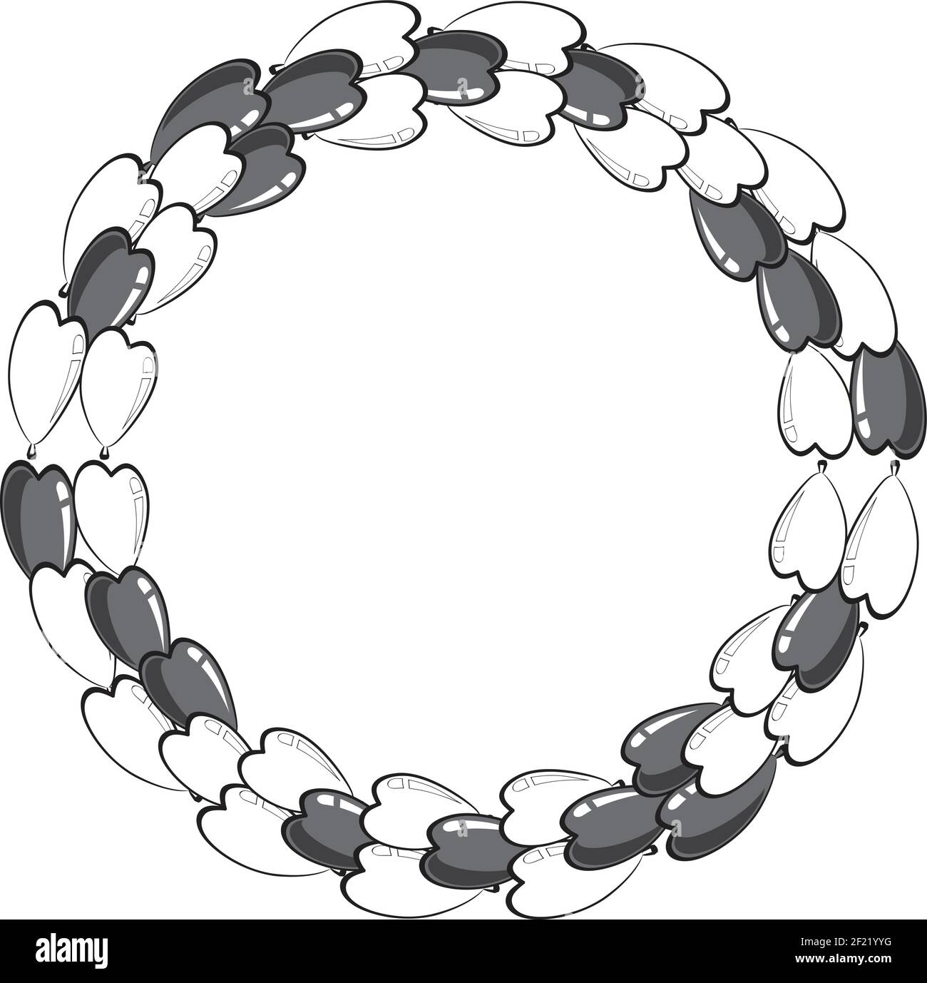 vector heart shape balloons border frame background Stock Vector Image ...
