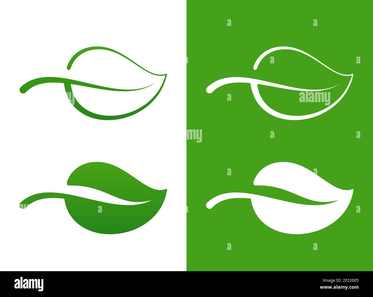 Vector Green Leaf Icons over white eco concept Stock Vector Image & Art ...