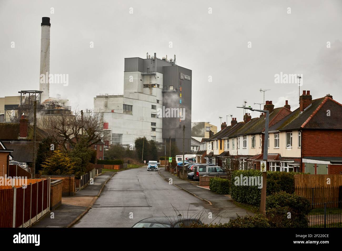 The exterior of Nestle UK Ltd factory Hatton, Burton-on-Trent making Nescafe coffee Stock Photo