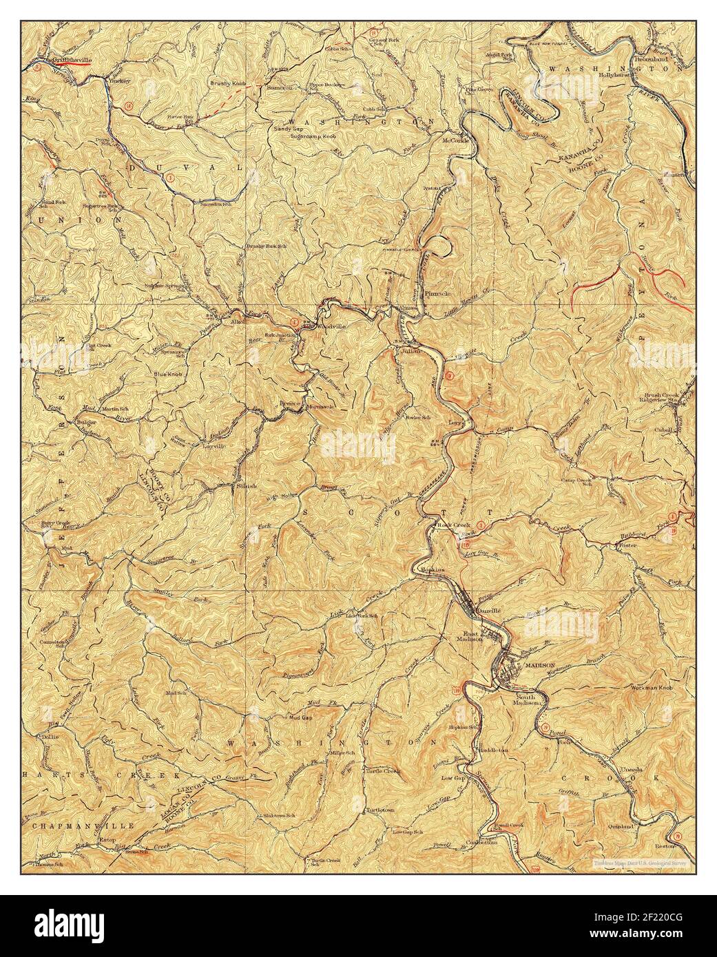 Madison west virginia map