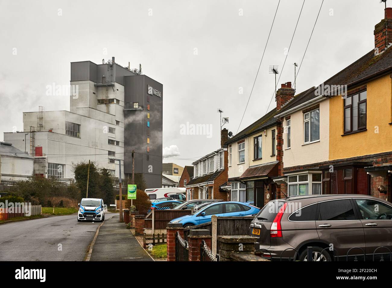 The exterior of Nestle UK Ltd factory Hatton, Burton-on-Trent making Nescafe coffee Stock Photo