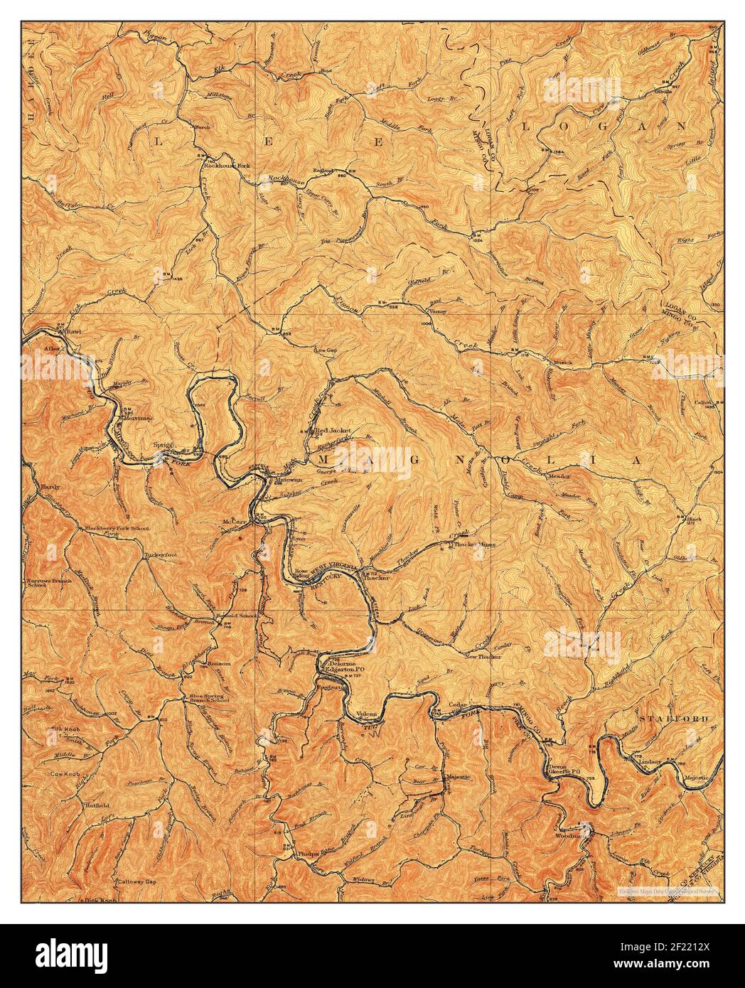 Matewan, West Virginia, map 1917, 1:62500, United States of America by Timeless Maps, data U.S. Geological Survey Stock Photo
