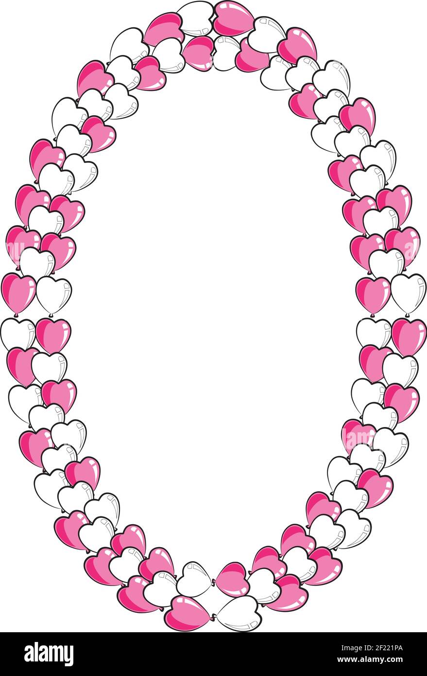 vector heart shape balloons border frame background Stock Vector Image ...