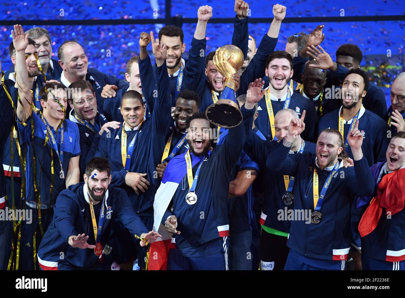 The french team wins its sixth title of World Champion during the 25th IHF  Men's World Championship 2017 Final handball match between France and  Norway on January 29, 2017 at Accor Hotels