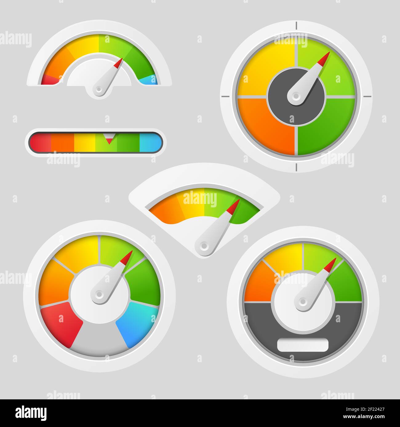 Gauge chart meter elements. Dashboard indicate, panel indicator