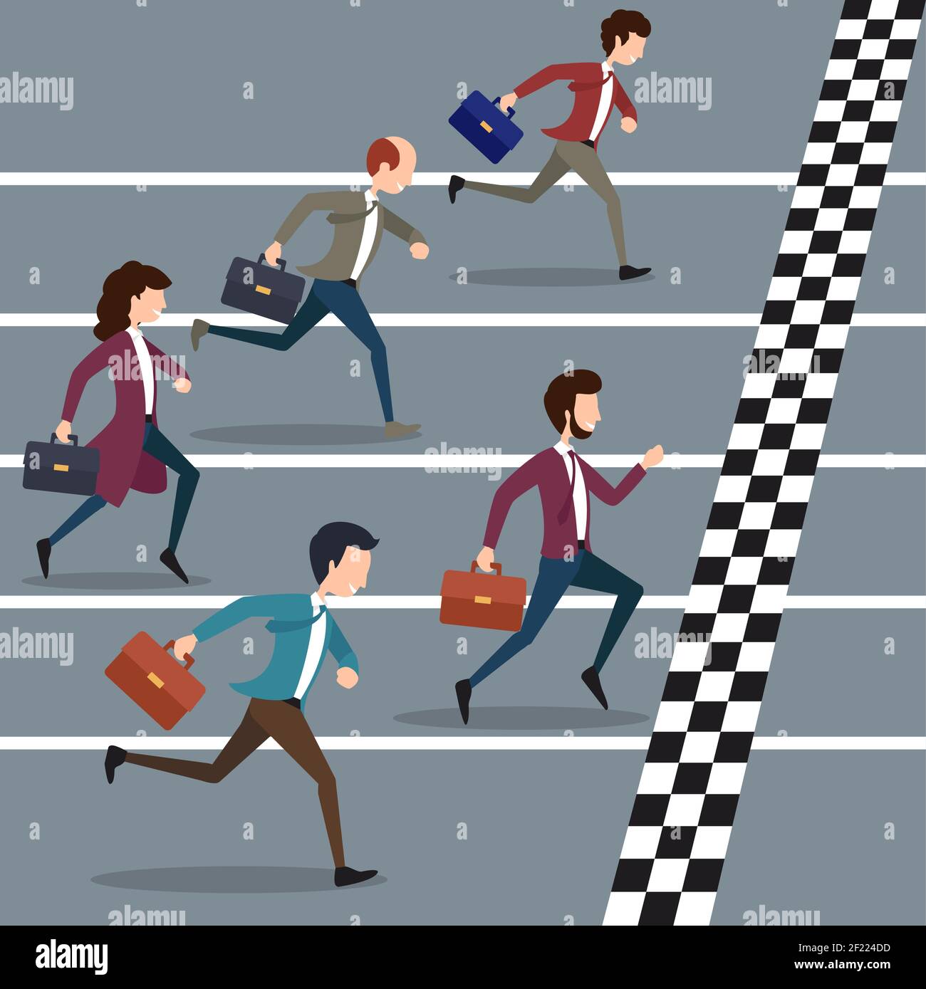 Business People Winning Marathon. Business Sport, Success Marathon ...