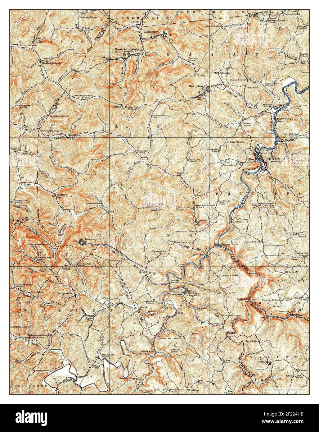 Philippi, West Virginia, map 1925, 162500, United States of America by