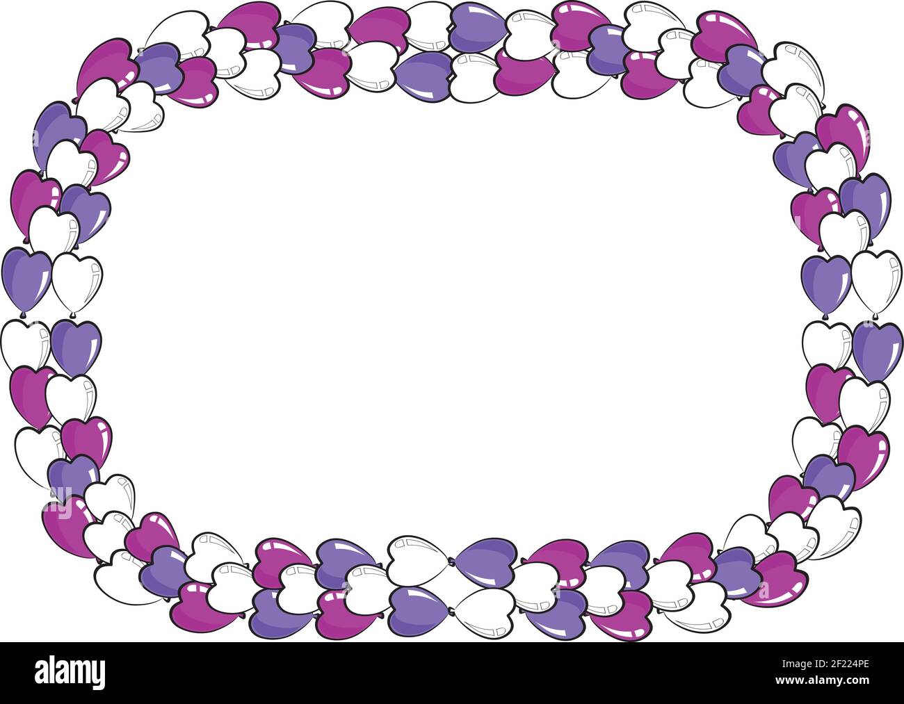 vector heart shape balloons border frame background Stock Vector Image ...