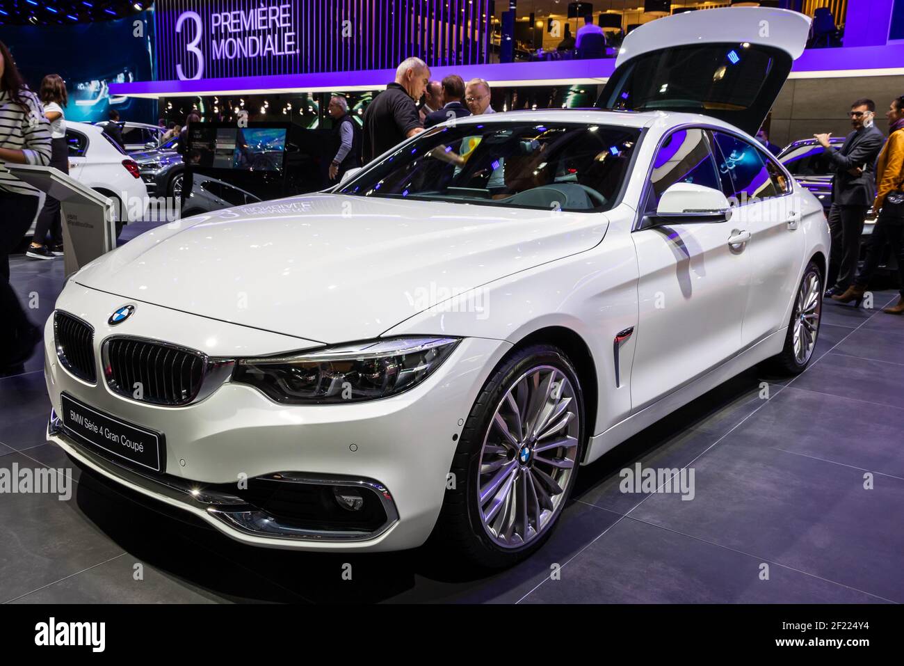 BMW 4-series Gran Coupe car at the Paris Motor Show in Expo Porte de  Versailles. France - October 3, 2018 Stock Photo - Alamy