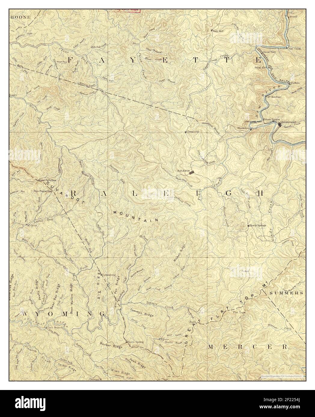 Raleigh, West Virginia, map 1891, 1125000, United States of America by Timeless Maps, data U.S
