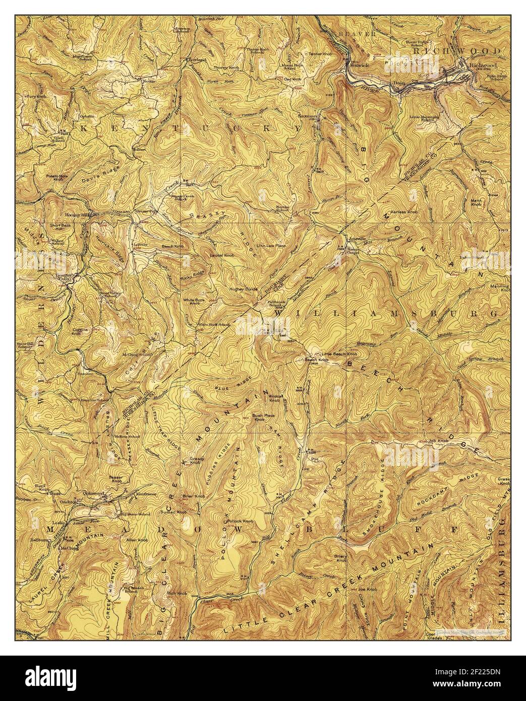 Richwood, West Virginia, map 1923, 1:62500, United States of America by Timeless Maps, data U.S. Geological Survey Stock Photo