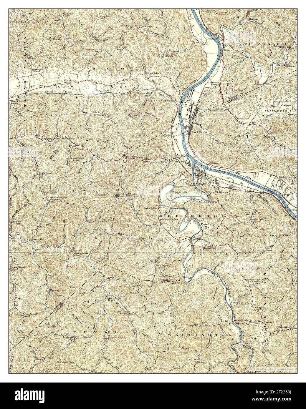 Saint Albans, West Virginia, map 1933, 162500, United States of