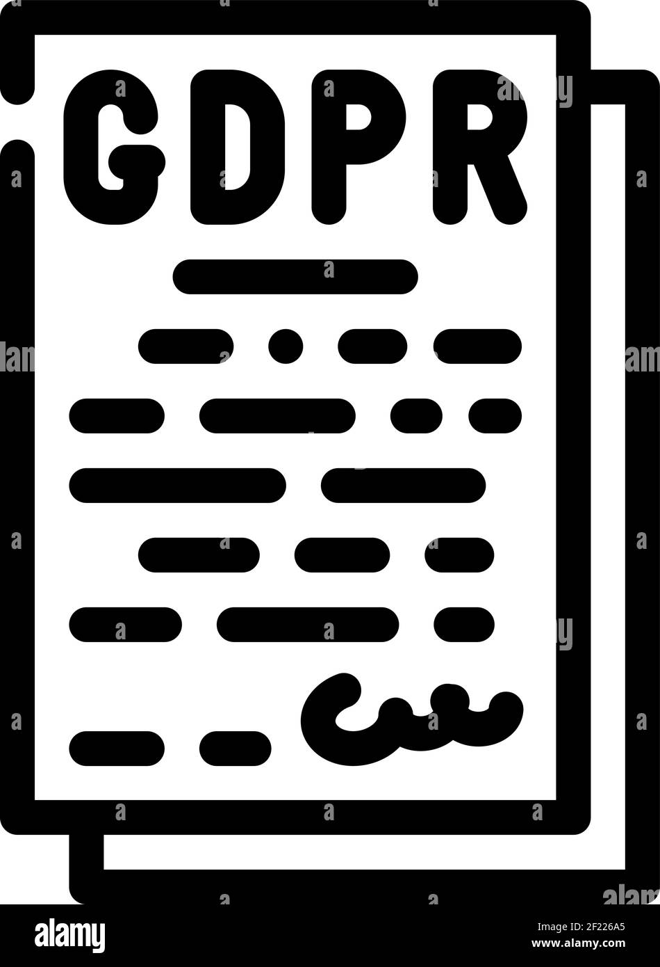 gdpr general data protection regulation in european union line icon ...