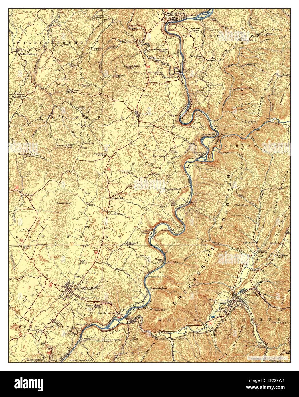 White Sulphur Springs, West Virginia, map 1939, 162500, United States