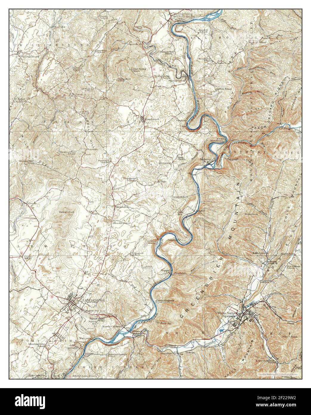 White Sulphur Springs, West Virginia, map 1935, 162500, United States