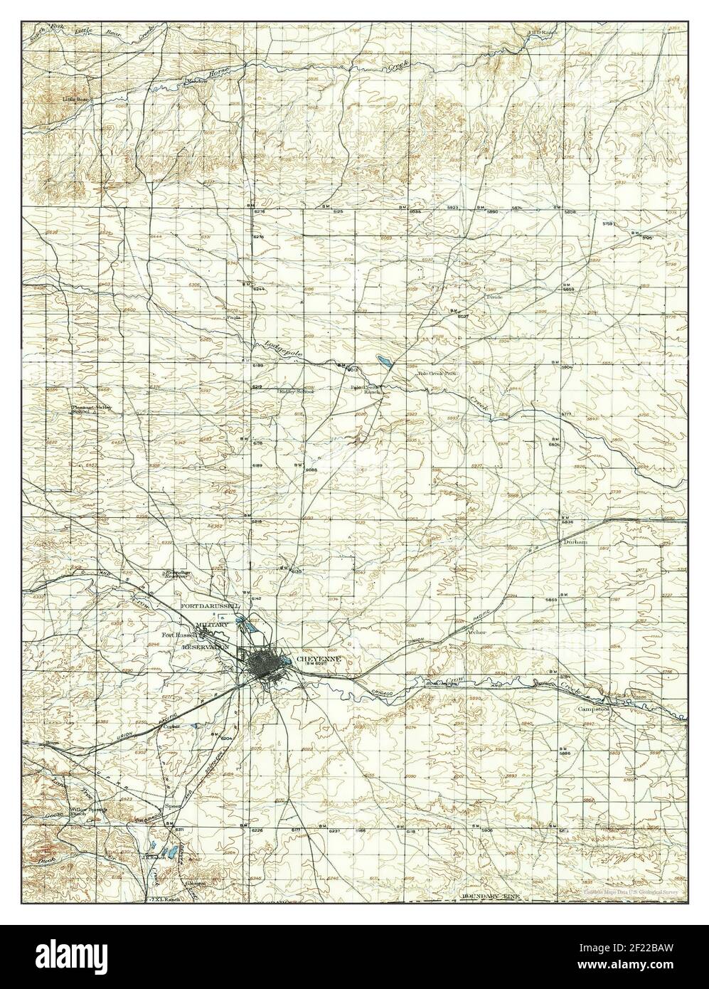 Cheyenne, Wyoming, map 1911, 1:125000, United States of America by 