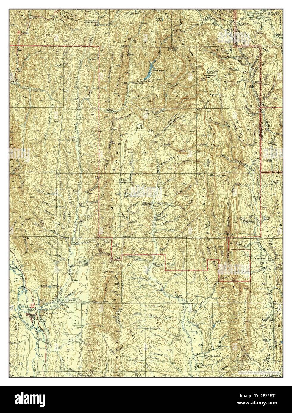 Cokeville, Wyoming, map 1942, 1125000, United States of America by