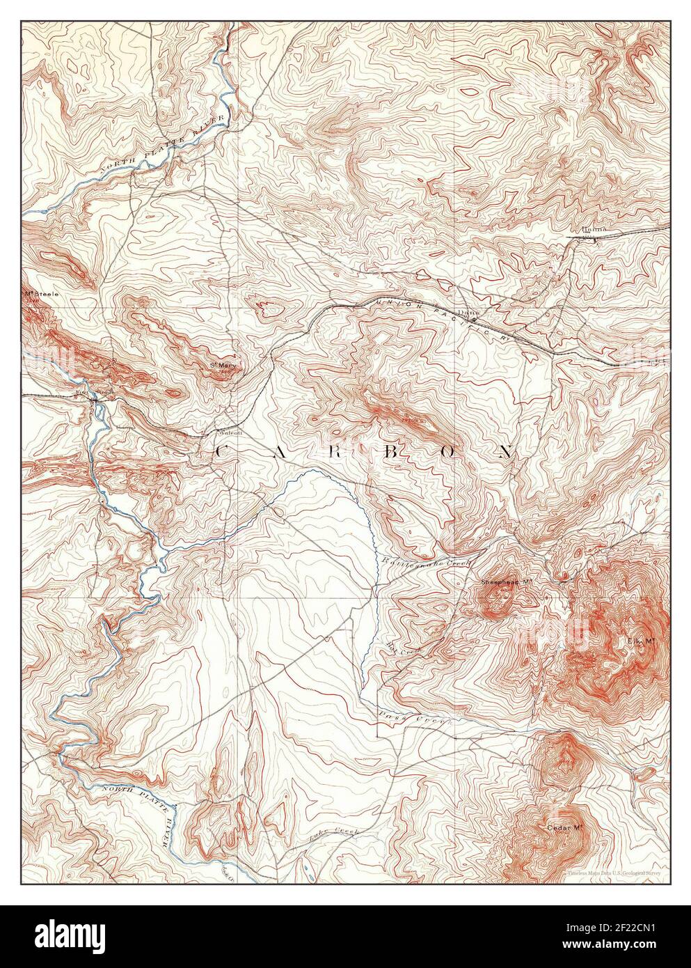 Fort Steele, Wyoming, map 1893, 1125000, United States of America by