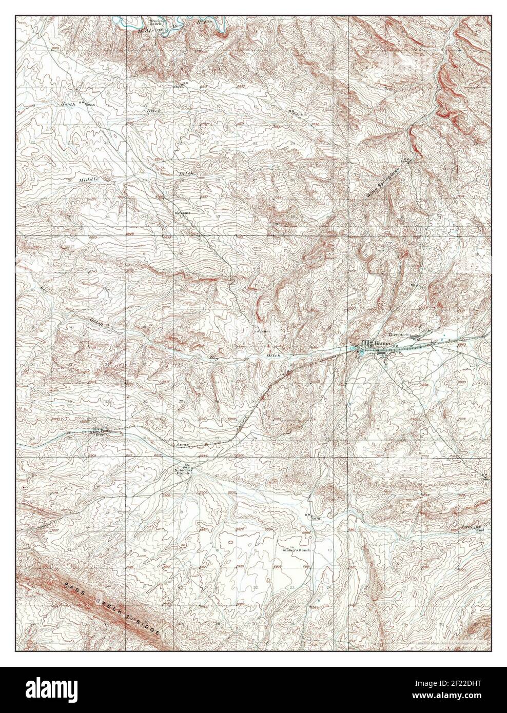 Hanna, Wyoming, map 1914, 1:62500, United States of America by Timeless Maps, data U.S. Geological Survey Stock Photo