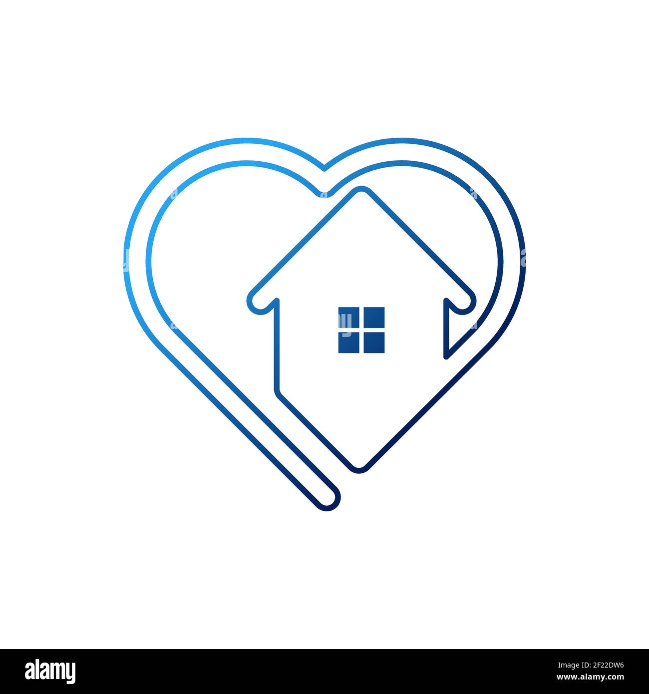 Home with heart shape Logo Icon Vector design illustration. Home with ...