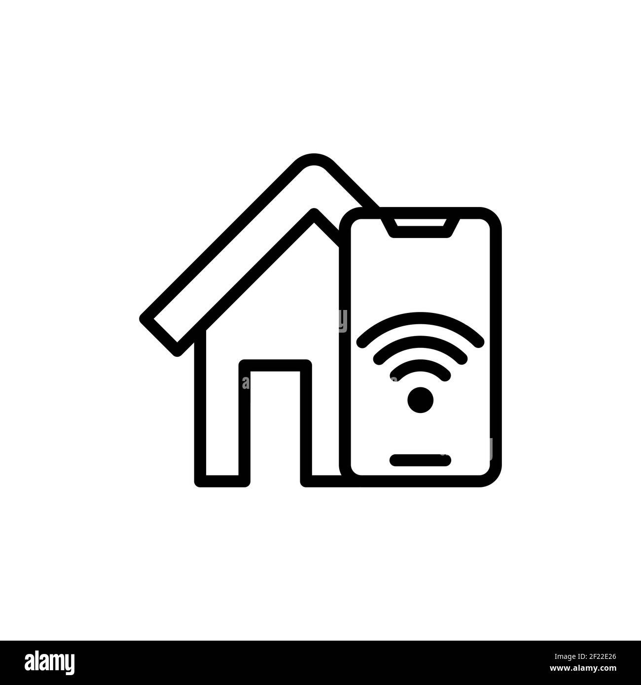 Smart Home Connection Icon Logo Vector design illustration. Smart home logo icon with wireless connection concept. Trendy Smart House vector icon flat Stock Vector