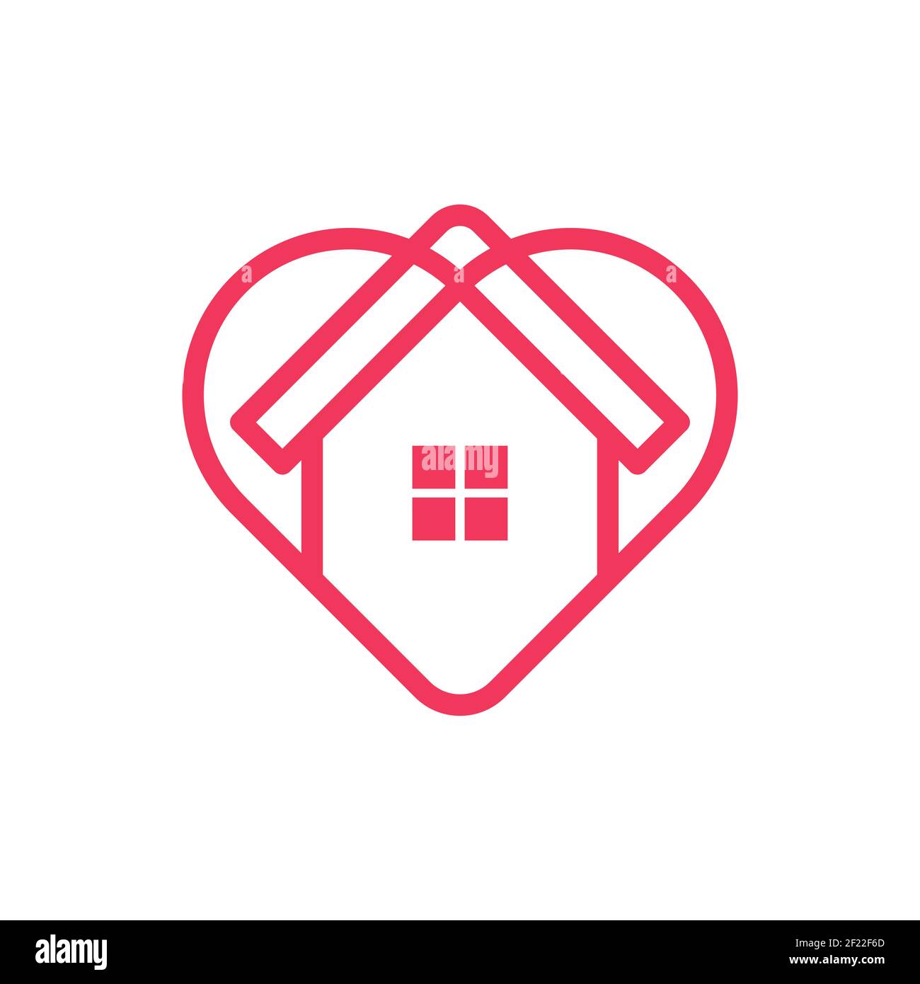 Stay at Home Logo Icon Vector design illustration. Home with Love icon design concept. Home with heart shape icons shows messages 'stay home' or 'stay Stock Vector