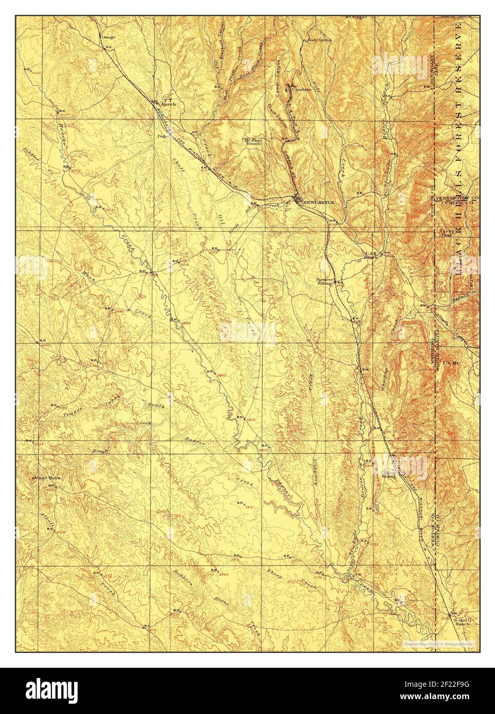 Newcastle, Wyoming, map 1901, 1125000, United States of America by