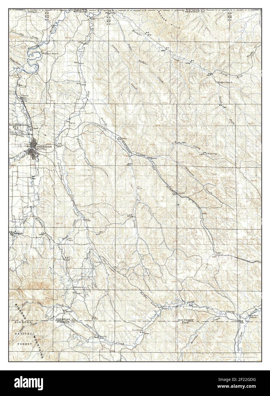Sheridan wyoming map Cut Out Stock Images & Pictures Alamy