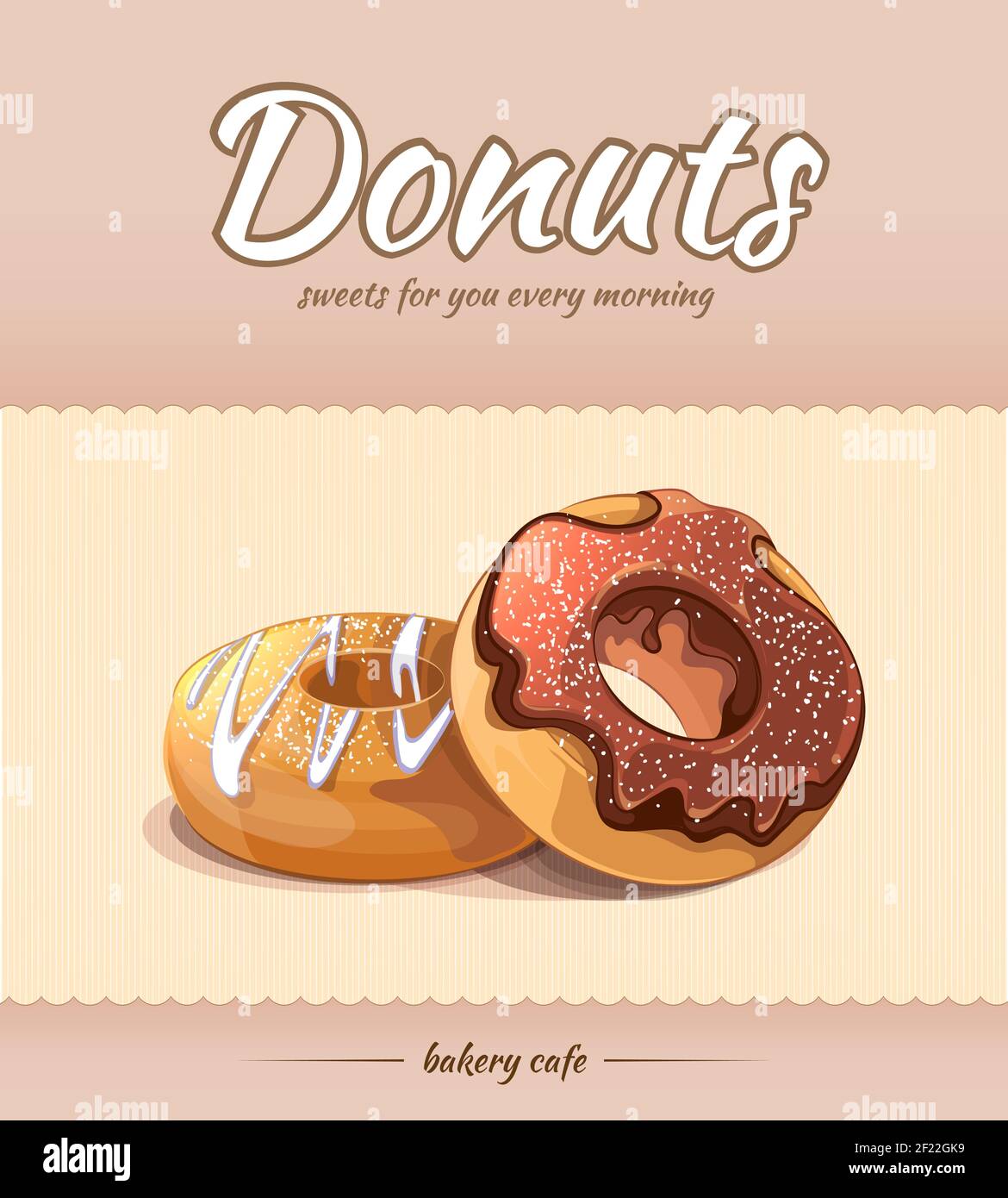 Bakery Shop And Cafe Poster With Donuts Food Tasty Sweet Bakery Advertisement Chocolate Delicious Dessert Vector Illustration Template Stock Vector Image Art Alamy