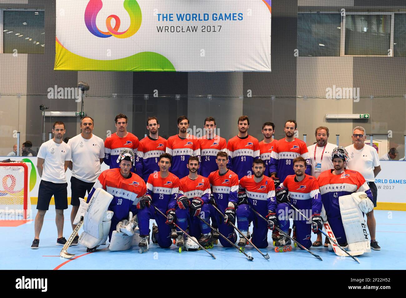 French Team in Roller Hockey during The World Games 2017 in Wroclaw,  Poland, Day 7, on July 26th, 2017 - Photo Julien Crosnier / KMSP / DPPI  Stock Photo - Alamy